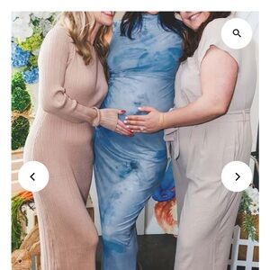 Blue Tie-Dye Maternity dress